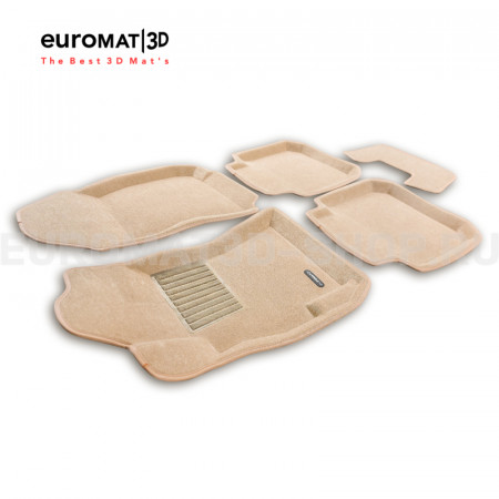 Текстильные 3D коврики Euromat3D Business в салон для Subaru Legacy (2010-) № EMC3D-004704T Бежевые